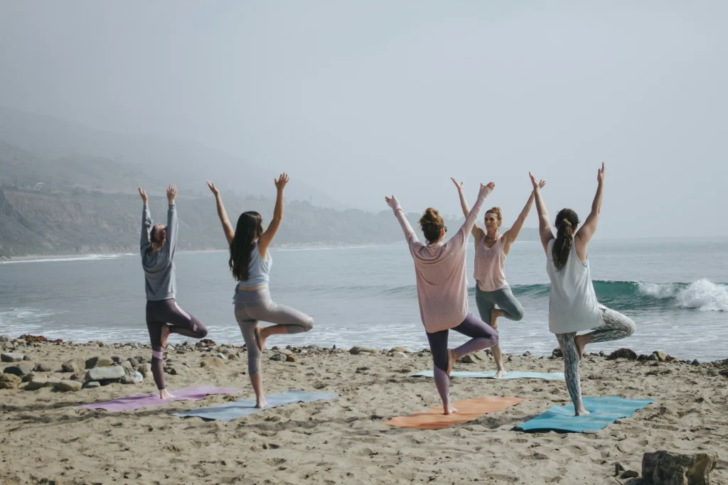 yoga on the beach community